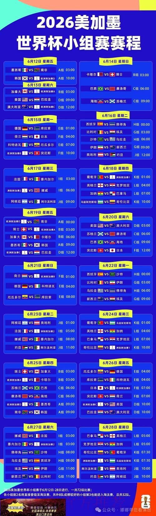世界杯赛程时间一键速查攻略