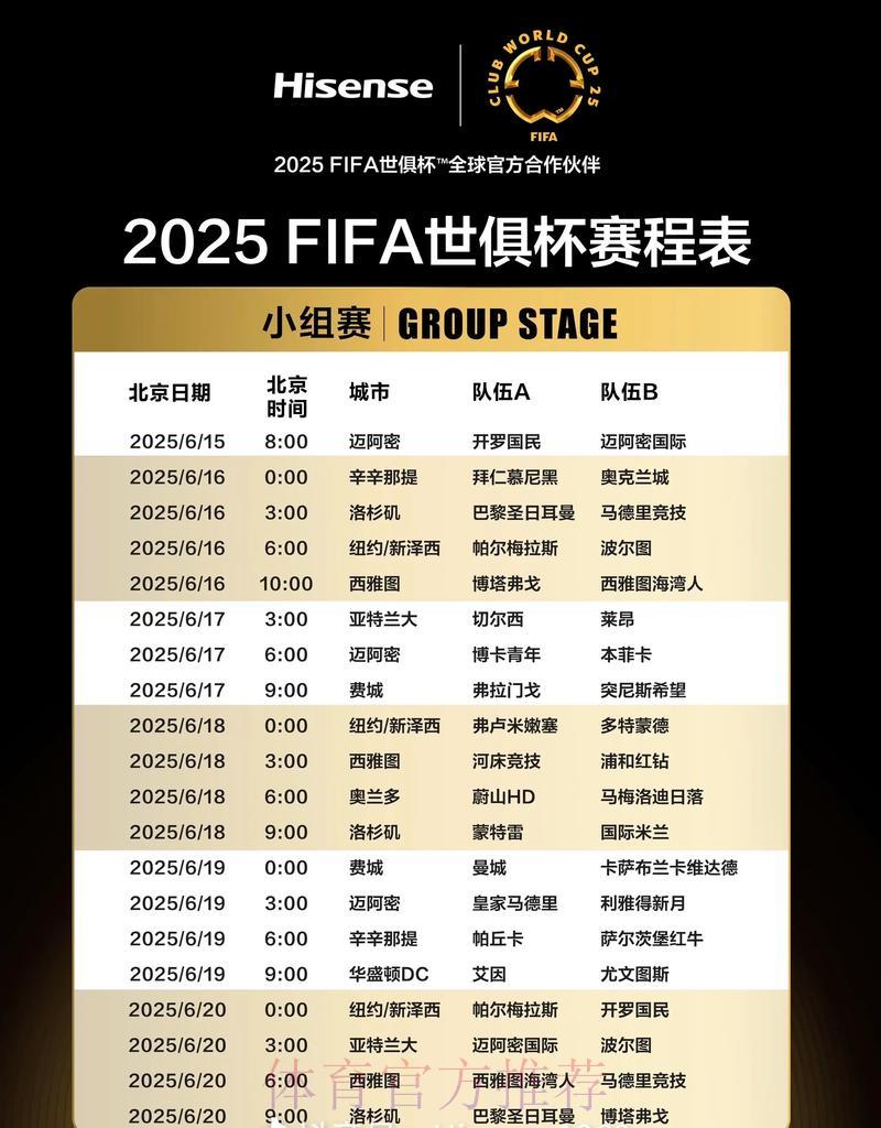 世界杯赛程时间一键速查攻略